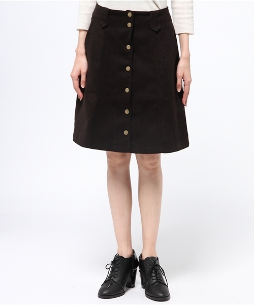 mystic（ミスティック）の「【mystic】フェイクスエード台形スカート（スカート・レディース・ブラック/グレー/レッド/キャメル・1/2）」の9枚目の写真