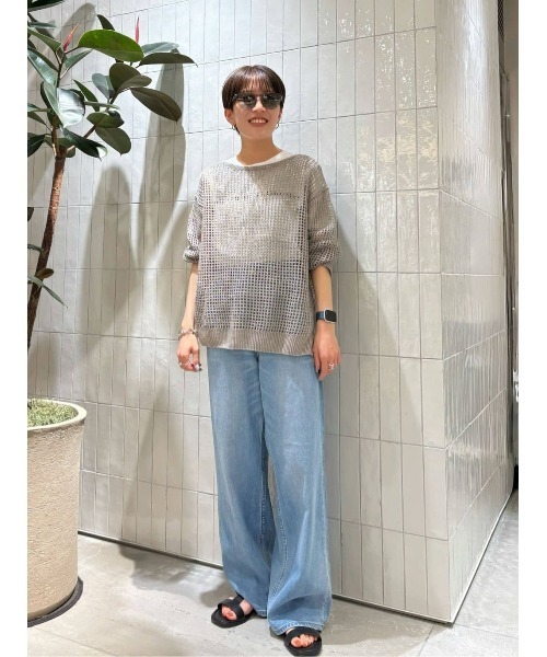 allureville(アルアバイル)の「コンビフォントTシャツ(Tシャツ/カットソー・レディース・オフホワイト/グレー系その他/モカ・2)」の22枚目の写真
