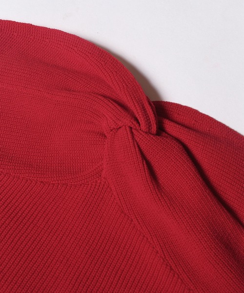 coca（coca）（コカ）の「ポリウーリーニットビスチェ（チューブトップ・レディース・ブラック/レッド・S/M/L）」の4枚目の写真