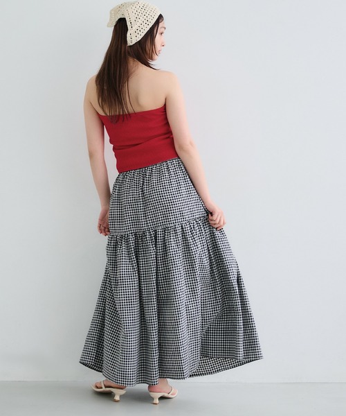 coca（coca）（コカ）の「ポリウーリーニットビスチェ（チューブトップ・レディース・ブラック/レッド・S/M/L）」の18枚目の写真