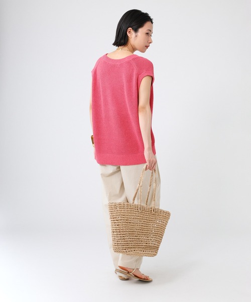 BABYLONE(バビロン)の「ペーパー混アゼベスト(ベスト・レディース・ピンク/ライトベージュ/ブラック・フリー)」の11枚目の写真