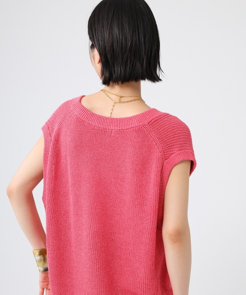 BABYLONE(バビロン)の「ペーパー混アゼベスト(ベスト・レディース・ピンク/ライトベージュ/ブラック・フリー)」の6枚目の写真