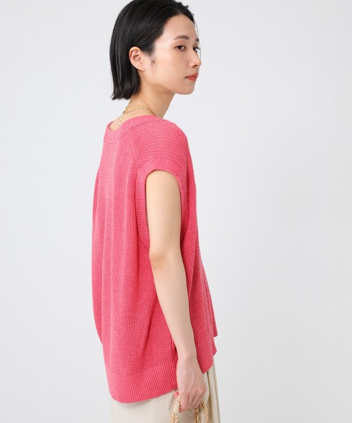 BABYLONE(バビロン)の「ペーパー混アゼベスト(ベスト・レディース・ピンク/ライトベージュ/ブラック・フリー)」の7枚目の写真