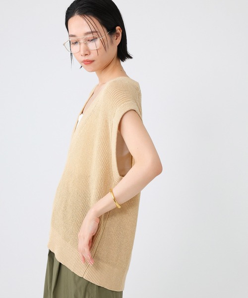 BABYLONE(バビロン)の「ペーパー混アゼベスト(ベスト・レディース・ピンク/ライトベージュ/ブラック・フリー)」の14枚目の写真