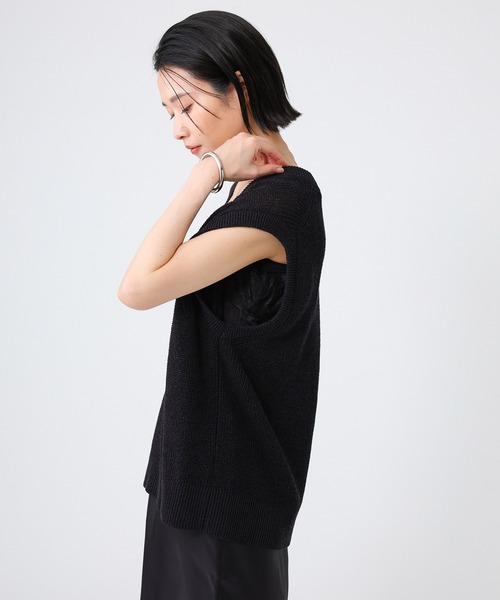 BABYLONE(バビロン)の「ペーパー混アゼベスト(ベスト・レディース・ピンク/ライトベージュ/ブラック・フリー)」の20枚目の写真