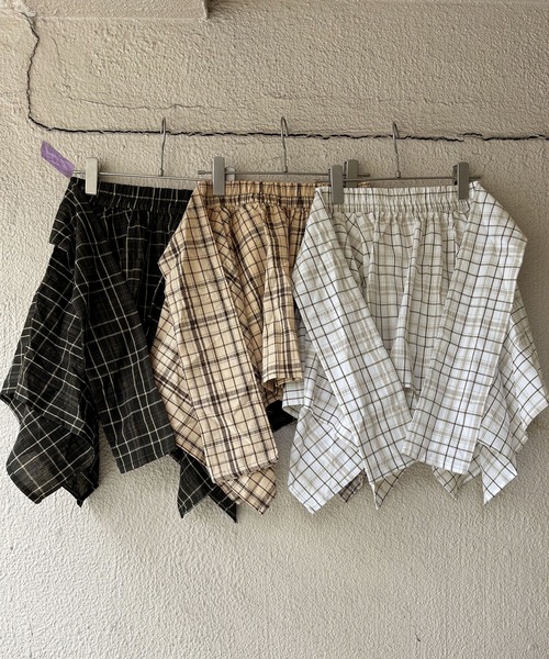 PRIVATE BEACH(プライベートビーチ)の「チェック柄ウエストリボンミニスカート スカパン(スカート・レディース・ホワイト/ブラック/ライトベージュ・S/M/L)」の19枚目の写真