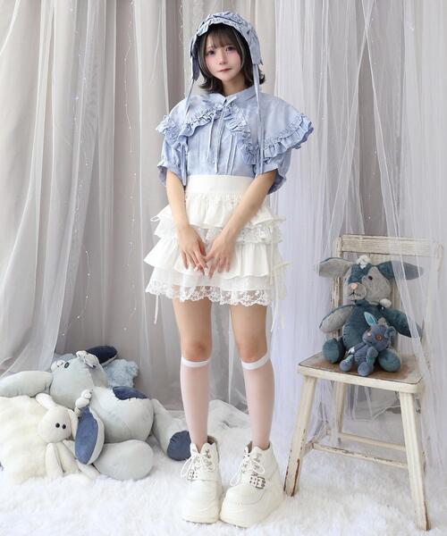 Whinny(ホワイニー)の「Whinny/《2WAY仕様♪》プリティラブアゲMAX(シャツ/ブラウス・レディース・ホワイト/サックスブルー/ブラック・FREE)」の21枚目の写真
