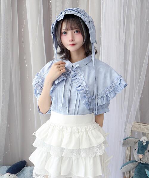 Whinny(ホワイニー)の「Whinny/《2WAY仕様♪》プリティラブアゲMAX(シャツ/ブラウス・レディース・ホワイト/サックスブルー/ブラック・FREE)」の22枚目の写真