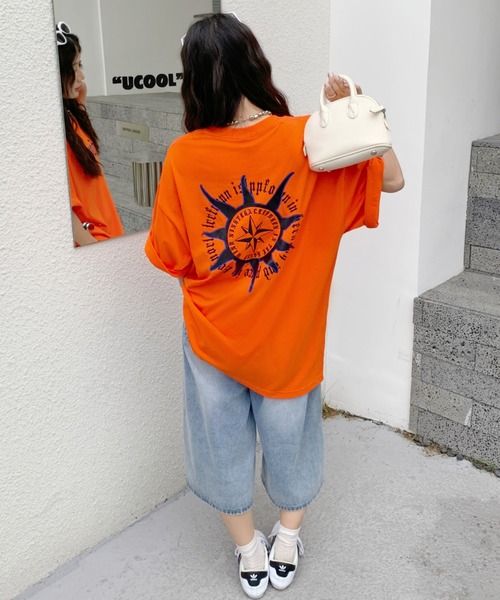 SHEENA(シーナ)の「バックプリントグラフィックオーバーサイズTシャツ(Tシャツ/カットソー・レディース・ブラック/オレンジ/ピンク/ホワイト/ベージュ・M)」の22枚目の写真