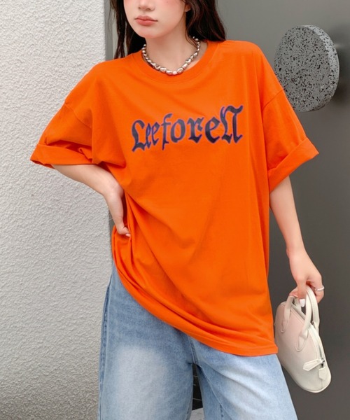 SHEENA(シーナ)の「バックプリントグラフィックオーバーサイズTシャツ(Tシャツ/カットソー・レディース・ブラック/オレンジ/ピンク/ホワイト/ベージュ・M)」の21枚目の写真