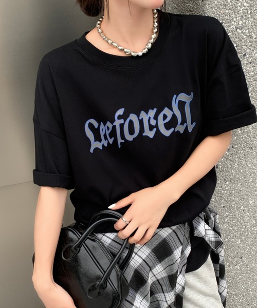 SHEENA(シーナ)の「バックプリントグラフィックオーバーサイズTシャツ(Tシャツ/カットソー・レディース・ブラック/オレンジ/ピンク/ホワイト/ベージュ・M)」の17枚目の写真