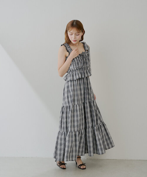 Chico アシメリボン配色ロングOP ワンピース Chico（チコ）の「アシメリボン配色ロングOP（ワンピース）」 - WEAR