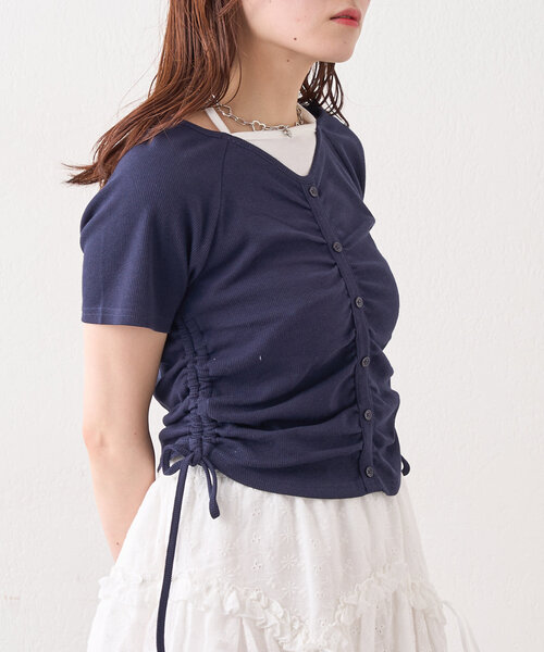 w closet（ダブルクローゼット）の「【新色登場！/6色展開】ホルターレイヤードＴ（Tシャツ/カットソー・レディース・アイボリー/グレー/ネイビー/オフホワイト/ブラック/ピンク・FREE）」の6枚目の写真