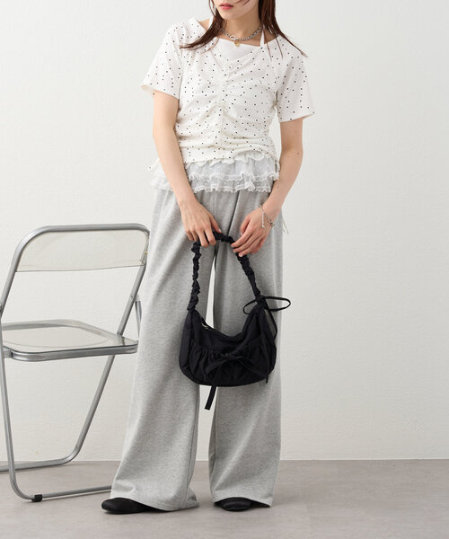 w closet（ダブルクローゼット）の「【新色登場！/6色展開】ホルターレイヤードＴ（Tシャツ/カットソー・レディース・アイボリー/グレー/ネイビー/オフホワイト/ブラック/ピンク・FREE）」の13枚目の写真