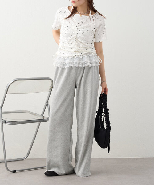 w closet（ダブルクローゼット）の「【新色登場！/6色展開】ホルターレイヤードＴ（Tシャツ/カットソー・レディース・アイボリー/グレー/ネイビー/オフホワイト/ブラック/ピンク・FREE）」の14枚目の写真