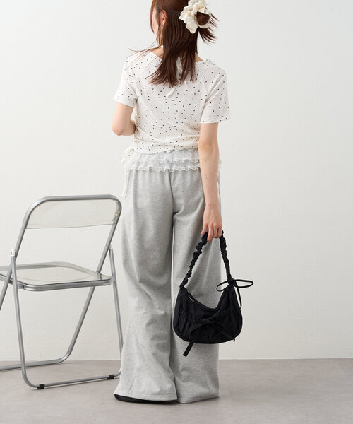 w closet（ダブルクローゼット）の「【新色登場！/6色展開】ホルターレイヤードＴ（Tシャツ/カットソー・レディース・アイボリー/グレー/ネイビー/オフホワイト/ブラック/ピンク・FREE）」の17枚目の写真