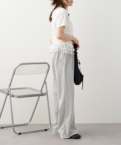 w closet（ダブルクローゼット）の「【新色登場！/6色展開】ホルターレイヤードＴ（Tシャツ/カットソー・レディース・アイボリー/グレー/ネイビー/オフホワイト/ブラック/ピンク・FREE）」の16枚目の写真