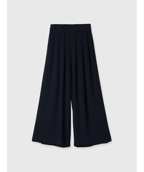 anuans ダブルサテンタックワイドパンツ　ネイビー　M アニュアンス anuans ダブルサテンサイドタックパンツ （NAVY