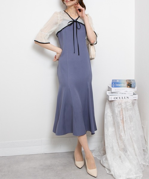 セール】シアーリボンボレロ付キャミワンピース アンサンブル