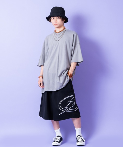 a.p.o.v.(エーピーオービー)の「a.p.o.v. サンダー刺繍ポイントワイドスウェットハーフパンツ(スウェットパンツ・メンズ・グレー/アッシュグレー/ブラック・ONESIZE)」の6枚目の写真