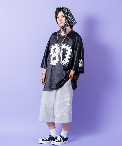 a.p.o.v.(エーピーオービー)の「a.p.o.v. サンダー刺繍ポイントワイドスウェットハーフパンツ(スウェットパンツ・メンズ・グレー/アッシュグレー/ブラック・ONESIZE)」の8枚目の写真