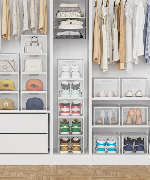 sumotte] 靴 スニーカー 収納 クリアケース2個セット（収納グッズ