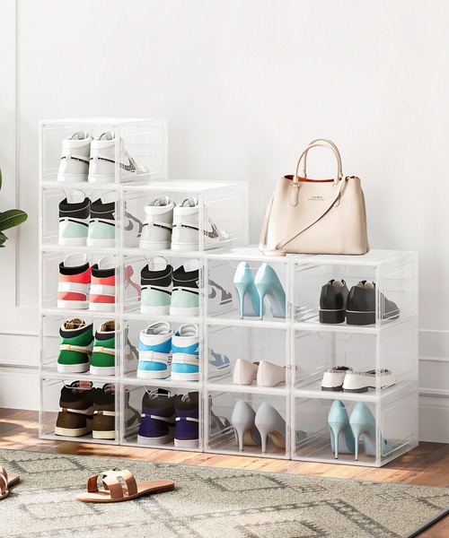 sumotte] 靴 スニーカー 収納 クリアケース2個セット（収納グッズ