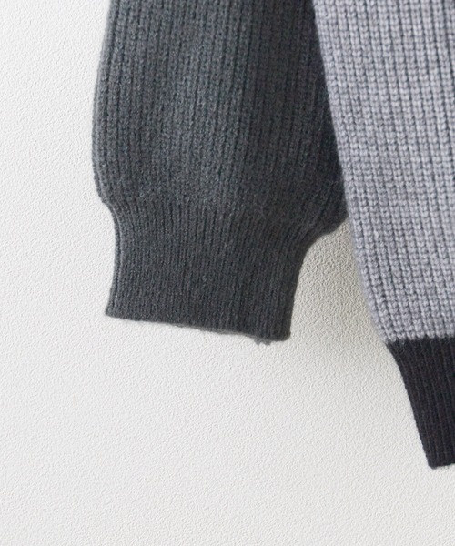 ROOPTOKYO(ループトウキョウ)の「クルーネック ブロッキングデザイン ニット(ニット/セーター・メンズ・ブラック/ベージュ/グリーン・M/L/XL)」の5枚目の写真