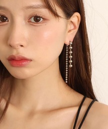 【金属アレルギー対応】 バックキャッチ ボールチェーン ロング ピアス / サージカルステンレス 316L