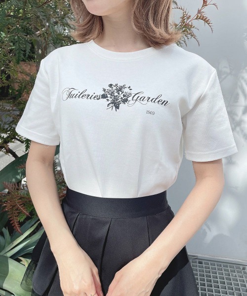 an another angelus（アンアナザーアンジェラス）の「【パリジェンヌ】ブーケロゴプリントＴ　夏服（Tシャツ/カットソー・レディース・ホワイト×レッド/ホワイト×ブラック・1/2）」の4枚目の写真