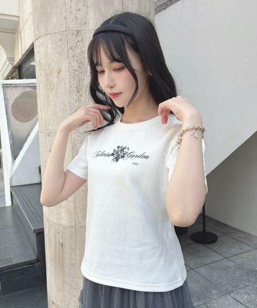 an another angelus（アンアナザーアンジェラス）の「【パリジェンヌ】ブーケロゴプリントＴ　夏服（Tシャツ/カットソー・レディース・ホワイト×レッド/ホワイト×ブラック・1/2）」の11枚目の写真