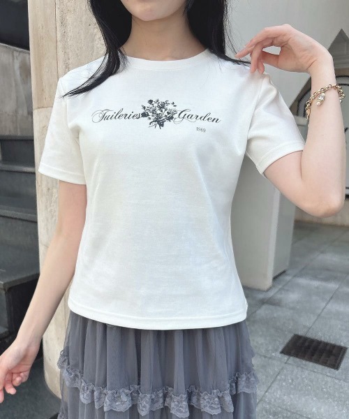 an another angelus（アンアナザーアンジェラス）の「【パリジェンヌ】ブーケロゴプリントＴ　夏服（Tシャツ/カットソー・レディース・ホワイト×レッド/ホワイト×ブラック・1/2）」の13枚目の写真