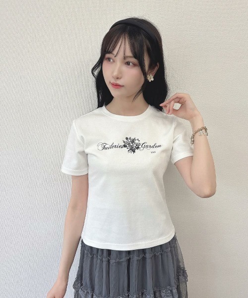 an another angelus（アンアナザーアンジェラス）の「【パリジェンヌ】ブーケロゴプリントＴ　夏服（Tシャツ/カットソー・レディース・ホワイト×レッド/ホワイト×ブラック・1/2）」の14枚目の写真