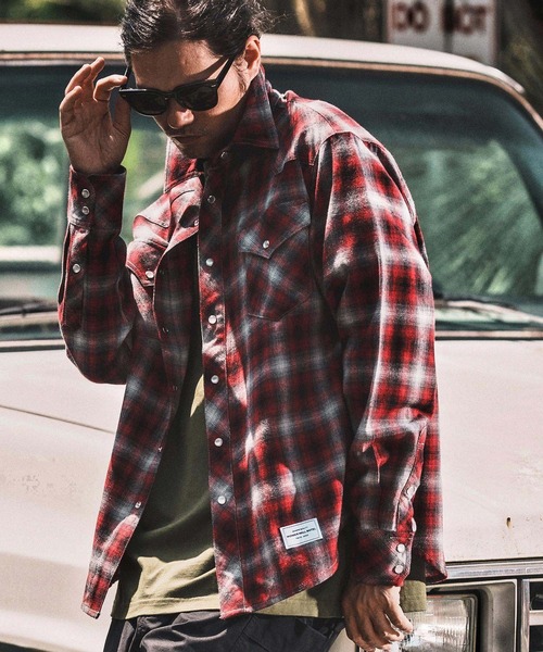 WONDER WALL MOTEL(ワンダーウォールモーテル)の「ms6137- WESTERN CHECK SHIRT ウエスタンチェックシャツ(シャツ/ブラウス・メンズ・グリーン/ブルー/レッド・S/M/L/XL)」の15枚目の写真