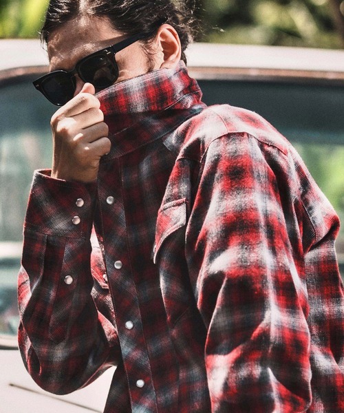 WONDER WALL MOTEL(ワンダーウォールモーテル)の「ms6137- WESTERN CHECK SHIRT ウエスタンチェックシャツ(シャツ/ブラウス・メンズ・グリーン/ブルー/レッド・S/M/L/XL)」の9枚目の写真