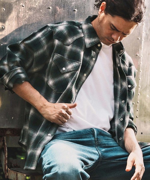 WONDER WALL MOTEL(ワンダーウォールモーテル)の「ms6137- WESTERN CHECK SHIRT ウエスタンチェックシャツ(シャツ/ブラウス・メンズ・グリーン/ブルー/レッド・S/M/L/XL)」の7枚目の写真