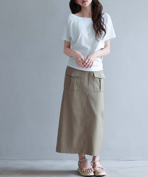 SAISON DE PAPILLON(セゾンドパピヨン)の「2wayラグランスリーブTシャツ(Tシャツ/カットソー・レディース・ホワイト/ブラック/グレー・S/M/L)」の7枚目の写真