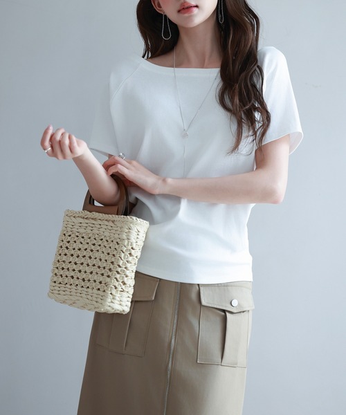 SAISON DE PAPILLON(セゾンドパピヨン)の「2wayラグランスリーブTシャツ(Tシャツ/カットソー・レディース・ホワイト/ブラック/グレー・S/M/L)」の8枚目の写真