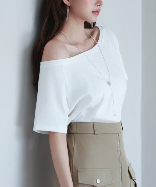 SAISON DE PAPILLON(セゾンドパピヨン)の「2wayラグランスリーブTシャツ(Tシャツ/カットソー・レディース・ホワイト/ブラック/グレー・S/M/L)」の11枚目の写真