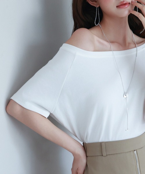 SAISON DE PAPILLON(セゾンドパピヨン)の「2wayラグランスリーブTシャツ(Tシャツ/カットソー・レディース・ホワイト/ブラック/グレー・S/M/L)」の17枚目の写真