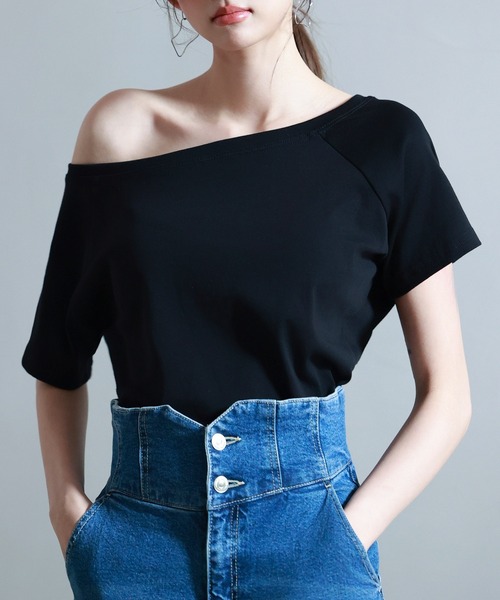 SAISON DE PAPILLON(セゾンドパピヨン)の「2wayラグランスリーブTシャツ(Tシャツ/カットソー・レディース・ホワイト/ブラック/グレー・S/M/L)」の18枚目の写真