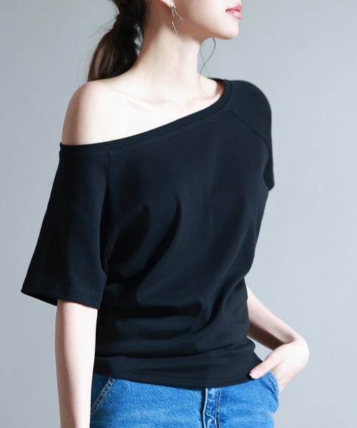 SAISON DE PAPILLON(セゾンドパピヨン)の「2wayラグランスリーブTシャツ(Tシャツ/カットソー・レディース・ホワイト/ブラック/グレー・S/M/L)」の19枚目の写真