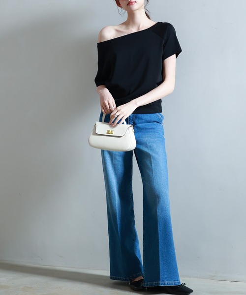 SAISON DE PAPILLON(セゾンドパピヨン)の「2wayラグランスリーブTシャツ(Tシャツ/カットソー・レディース・ホワイト/ブラック/グレー・S/M/L)」の21枚目の写真