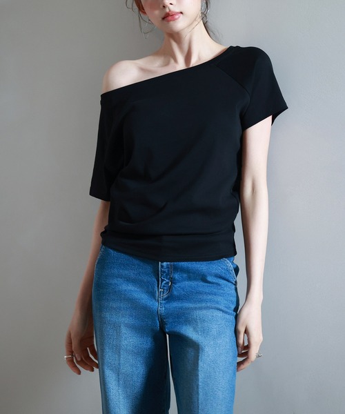 SAISON DE PAPILLON(セゾンドパピヨン)の「2wayラグランスリーブTシャツ(Tシャツ/カットソー・レディース・ホワイト/ブラック/グレー・S/M/L)」の22枚目の写真