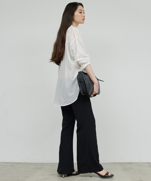 GALLARDAGALANTE（ガリャルダガランテ）の「【好評につき2サイズ登場！】【美脚パンツの新型】ワイドドロストフレアパンツ（その他パンツ・レディース・ブラック/ブラウン・0/1）」の9枚目の写真
