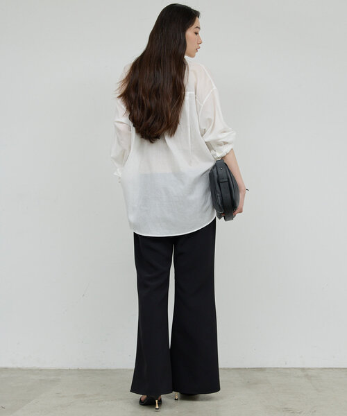 GALLARDAGALANTE（ガリャルダガランテ）の「【好評につき2サイズ登場！】【美脚パンツの新型】ワイドドロストフレアパンツ（その他パンツ・レディース・ブラック/ブラウン・0/1）」の10枚目の写真