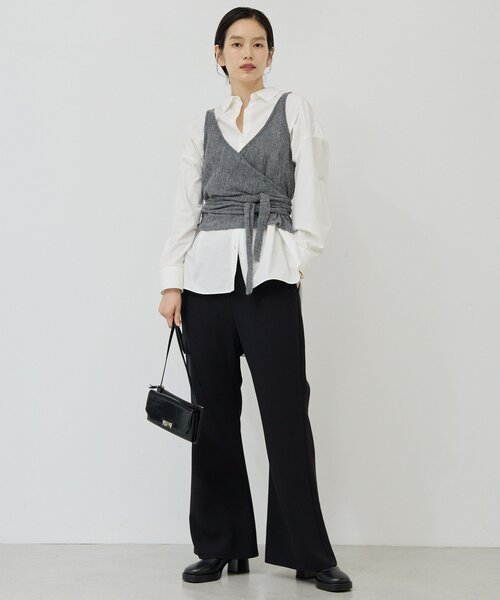 GALLARDAGALANTE（ガリャルダガランテ）の「【好評につき2サイズ登場！】【美脚パンツの新型】ワイドドロストフレアパンツ（その他パンツ・レディース・ブラック/ブラウン・0/1）」の11枚目の写真