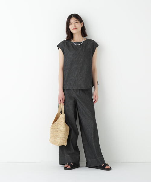 human woman（ヒューマンウーマン）の「◆【4サイズ展開】ライトオンスデニムツイストバギーパンツ（デニムパンツ・レディース・ベージュ/ブラック/ブルー・LARGE/MEDIUM/SMALL/X-SMALL）」の4枚目の写真