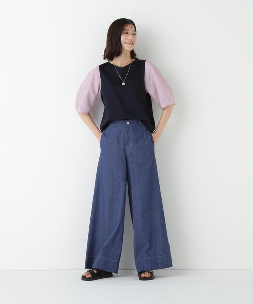 human woman（ヒューマンウーマン）の「◆【4サイズ展開】ライトオンスデニムツイストバギーパンツ（デニムパンツ・レディース・ベージュ/ブラック/ブルー・LARGE/MEDIUM/SMALL/X-SMALL）」の16枚目の写真