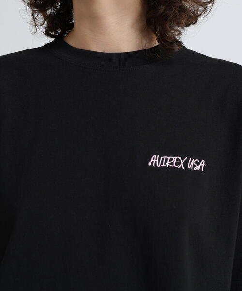 AVIREX(アヴィレックス)の「《直営店限定》GRAFFITI EMB T-SHIRT/グラフィティー刺繍Tシャツ(Tシャツ/カットソー・レディース・ミント/ホワイト/ブラック・F)」の7枚目の写真